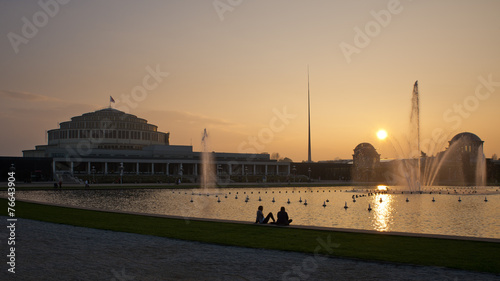 Naklejka na drzwi Wroclaw, Poland - Centennial Hall entry to the UNESCO list