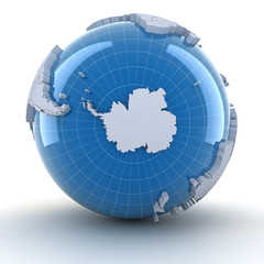 Wall Mural - Globe with Antarctica, 3d render