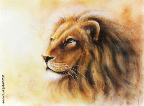 Nowoczesny obraz na płótnie lion color painting