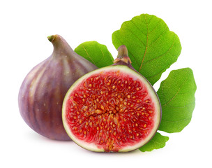 Fresh figs isolated on white