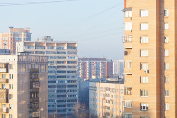 Sticker - residential quarter in winter morning