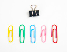 Collection Of Colorful Office Paper Clips