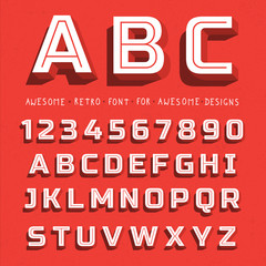 Poster - Vector Retro 3D Font with shadow