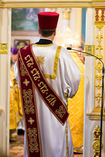 Orthodox Archdeacon Praying During Christian Worship