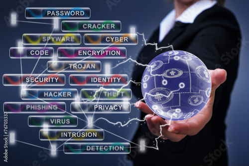 Fotografía Social networking and cyber security concept