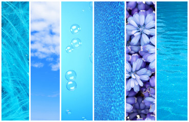 Poster - Blue color samples collage