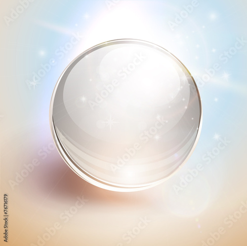 Background with 3D glass sphere