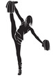 Cheerleader. Vector silhouette, isolated on white
