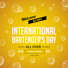 International Bartender's Day Typography Lettering Poster