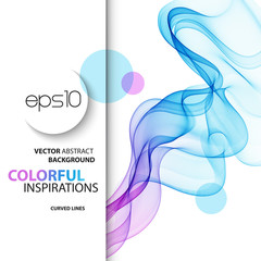 Poster - Abstract smoky waves  background. Template brochure design