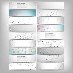 Poster - Big banners set, science backgrounds, molecule and communication