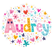 Audrey Female Name Decorative Lettering Type Design
