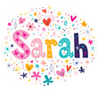 Sarah female name decorative lettering type design
