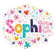 Sophia female name decorative lettering type design