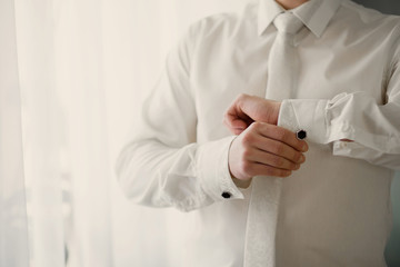 Wall Mural - men wear a shirt and cufflinks