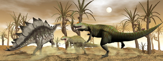 Plakat krajobraz natura dinozaur