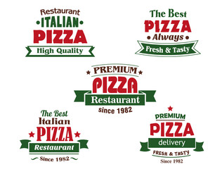 Canvas Print - Italian pizza restaurant logo or banner designs