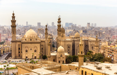 Sticker - View of the Mosques of Sultan Hassan and Al-Rifai in Cairo - Egy