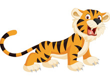Cute Tiger Cartoon Roaring