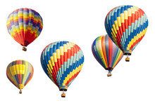 A Set Of Hot Air Balloons On White