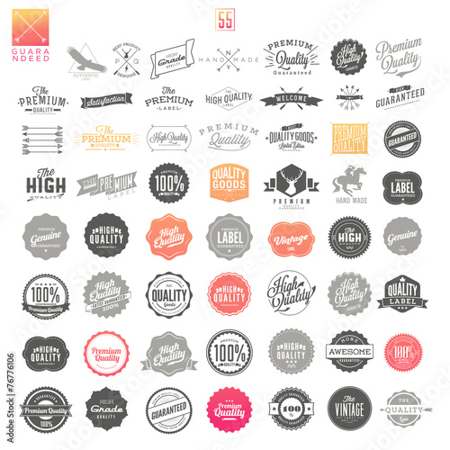 Fotografía Premium Quality Guarantee Vector Label set