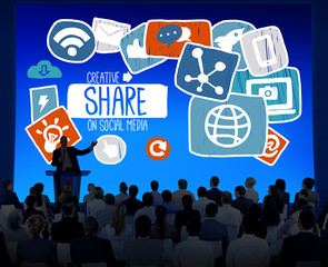 Poster - Share Sharing Social Media Networking Online Download Concept