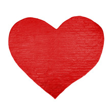 Red Heart Shape Made Of Brick Wall Material