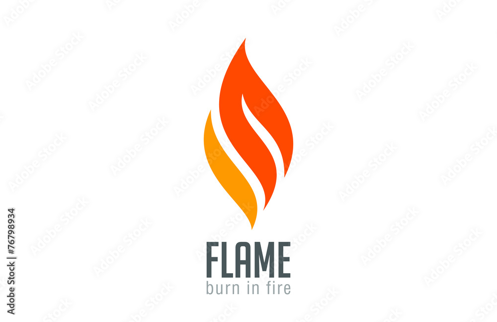 Fire flame Logo design luxury vector template - obrazy, fototapety, plakaty 