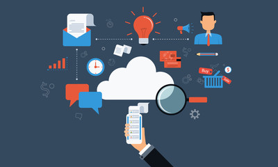 Poster - business on cloud connection technology