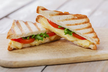 Grilled Sandwich Toast With Tomato And Cheese