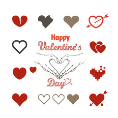 Poster - Valentine greeting card with hearts