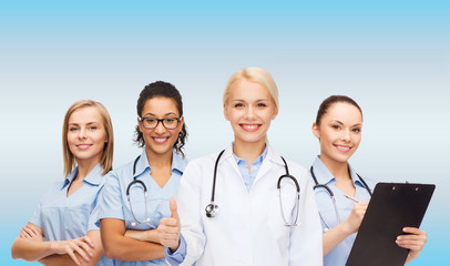 Sticker - team or group of female doctors and nurses