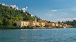 Idyllic Bellagio seen from Lake Como in the afernoon sunlight