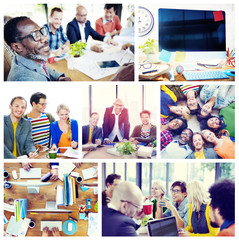 Sticker - Diverse Group People Working Team Interaction Concept