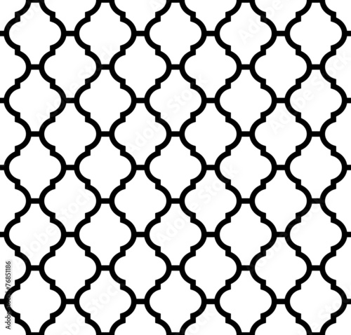 moroccan seamless pattern in black and white