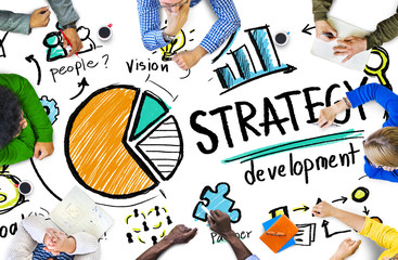 Wall Mural - Strategy Development Goal Marketing Vision Planning Concept