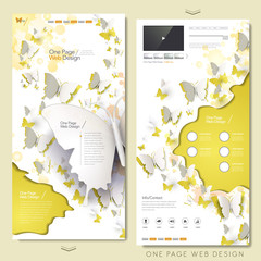 Wall Mural - elegant butterflies paper cut one page website