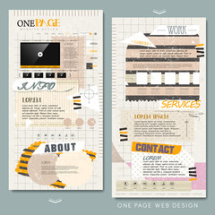 Wall Mural - retro collage style one page website template