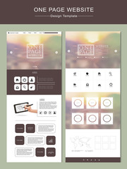 Wall Mural - blurred one page website template design