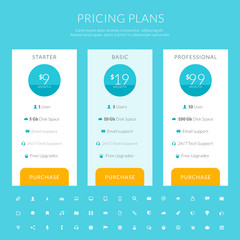 Wall Mural - vector pricing table in flat design style