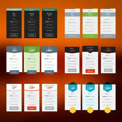 Wall Mural - vector pricing table in flat design style