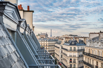 Roofs of Paris with Eiffel Tower in background