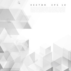 Wall Mural - vector abstract geometric shape from gray cubes.