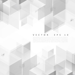 Wall Mural - vector abstract geometric shape from gray cubes.