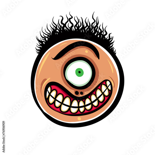 Shocked Cartoon Face With One Eye Vector Illustration Buy This Stock Vector And Explore Similar Vectors At Adobe Stock Adobe Stock