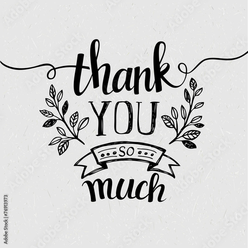 Fotografía Lettering Thank you. Vector illustration