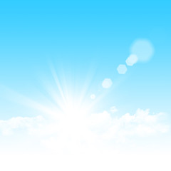 Wall Mural - blue sky and clouds abstract illustration