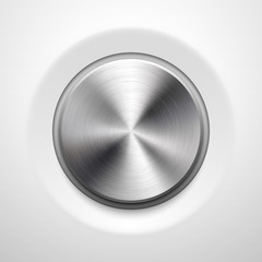Poster - Abstract Technology Button with Metal Texture