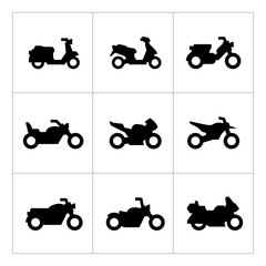 Set icons of motorcycles