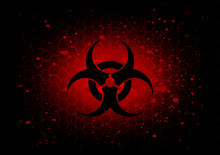 Abstract  Biohazard Symbol Dark Red Background